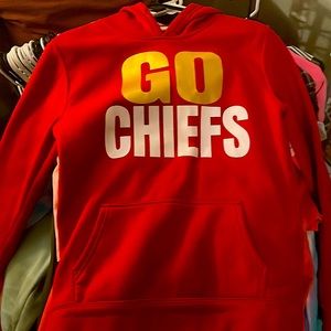A red chiefs hoodie, small is the size